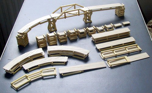 Ramp and bridge parts made from balsa wood